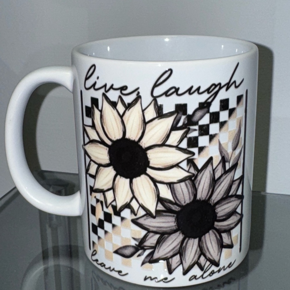 Live, Laugh, Leave Me Alone Sunflower Design 11oz Mug